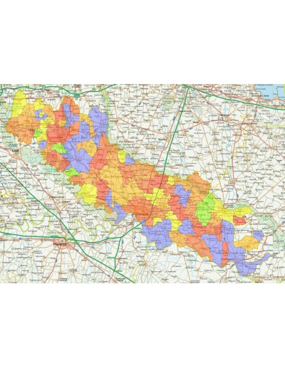 Mappa stradale con comuni della provincia di...