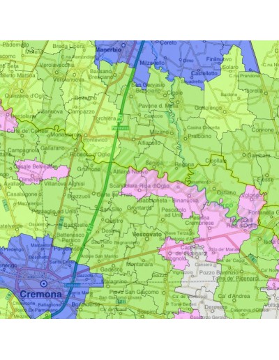 Mappa stradale con comuni della provincia di...