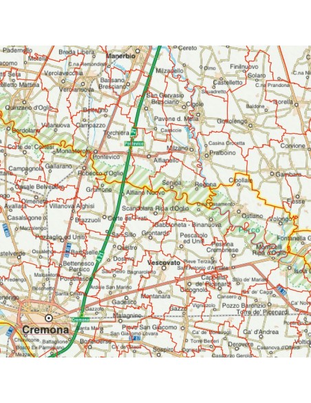 Mappa stradale con comuni della provincia di Cremona pdf