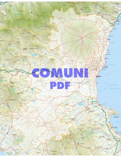 Mappa stradale con comuni della provincia di...