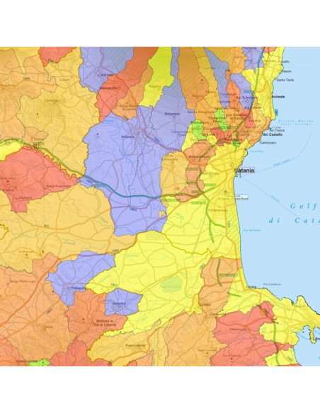 Mappa stradale con comuni della provincia di Catania pdf
