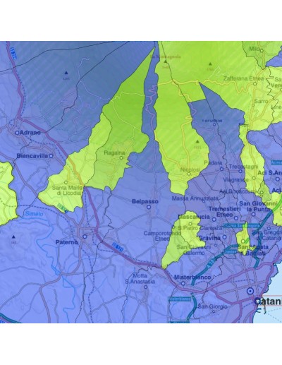 Mappa stradale con comuni della provincia di...