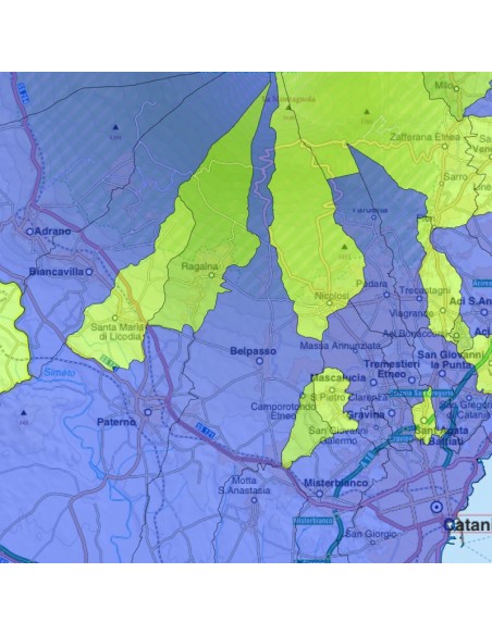 Mappa stradale con comuni della provincia di Catania pdf