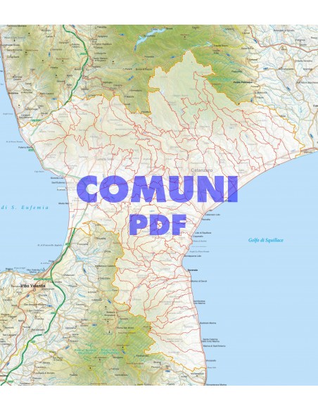 Mappa stradale con comuni della provincia di Catanzaro pdf