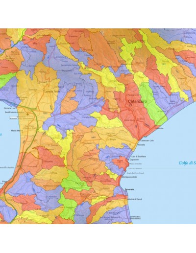 Mappa stradale con comuni della provincia di...