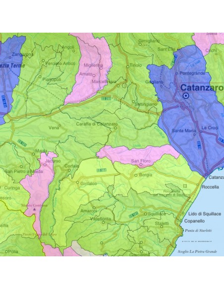 Mappa stradale con comuni della provincia di Catanzaro pdf