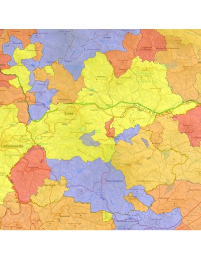 Mappa stradale con comuni della provincia di...