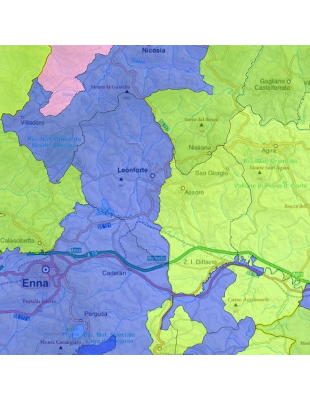 Mappa stradale con comuni della provincia di Enna pdf