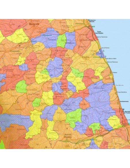 Mappa stradale con comuni della provincia di Fermo pdf