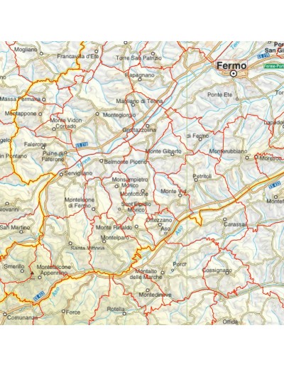 Mappa stradale con comuni della provincia di...