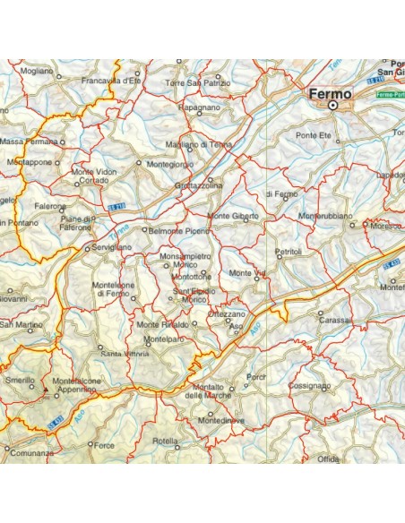 Mappa stradale con comuni della provincia di Fermo pdf