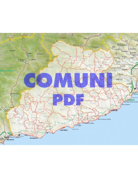 Mappa stradale con comuni della provincia di Imperia pdf