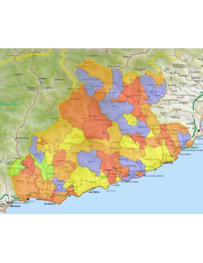 Mappa stradale con comuni della provincia di...