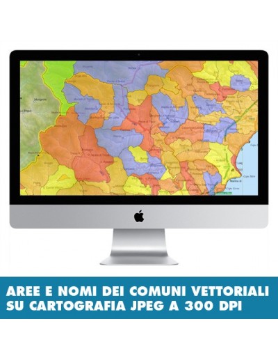 Mappa stradale con comuni della provincia di...