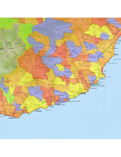 Mappa stradale con comuni della provincia di...