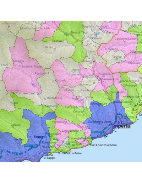 Mappa stradale con comuni della provincia di Imperia pdf