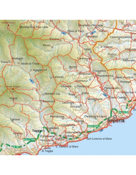 Mappa stradale con comuni della provincia di Imperia pdf