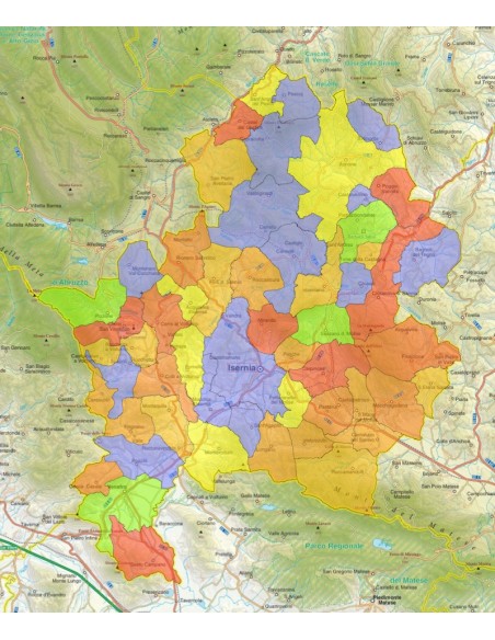 Mappa stradale con comuni della provincia di Isernia pdf