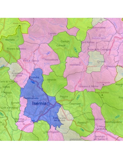 Mappa stradale con comuni della provincia di...