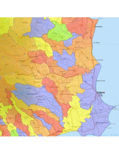 Mappa stradale con comuni della provincia di...