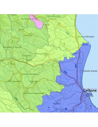 Mappa stradale con comuni della provincia di...