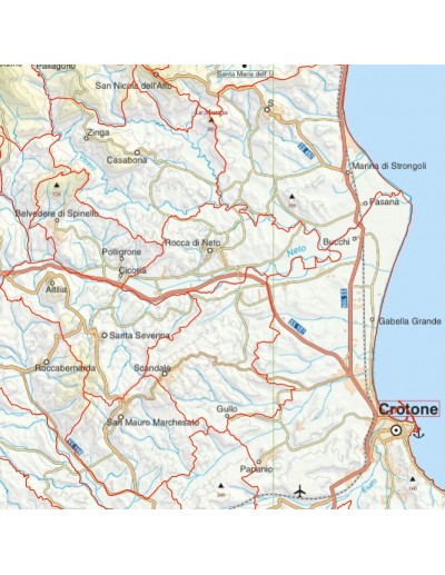 Mappa stradale con comuni della provincia di...