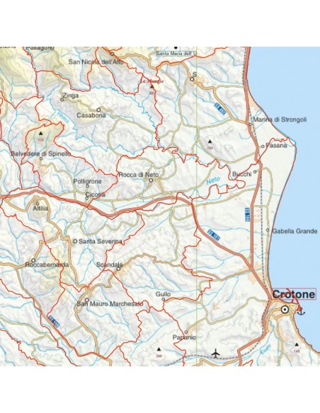 Mappa stradale con comuni della provincia di Crotone pdf