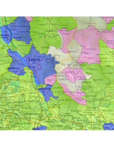Mappa stradale con comuni della provincia di...