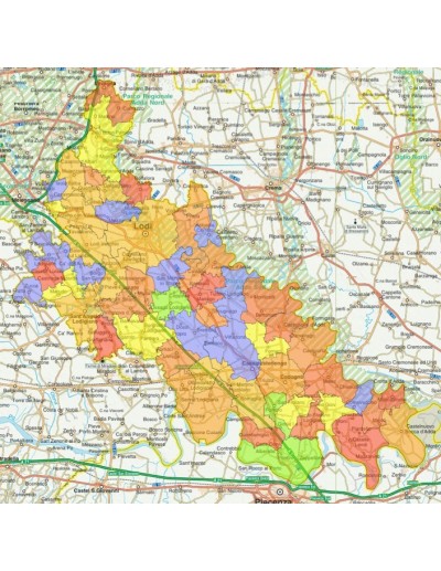 Mappa stradale con comuni della provincia di...