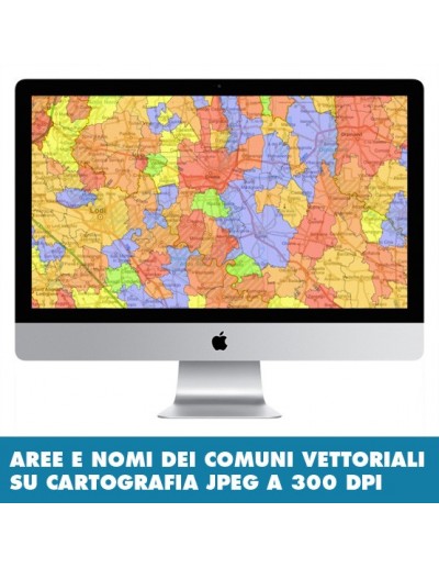 Mappa stradale con comuni della provincia di...