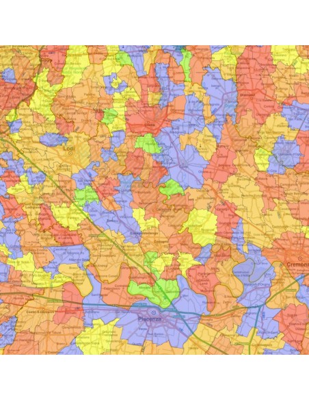Mappa stradale con comuni della provincia di Lodi pdf