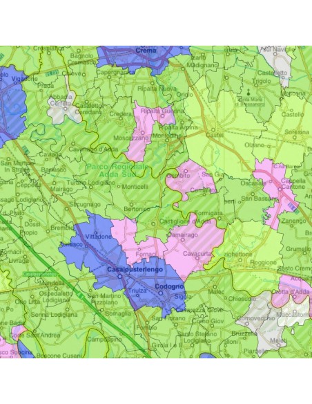 Mappa stradale con comuni della provincia di Lodi pdf
