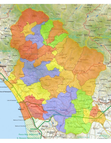 Mappa stradale con comuni della provincia di Lucca pdf