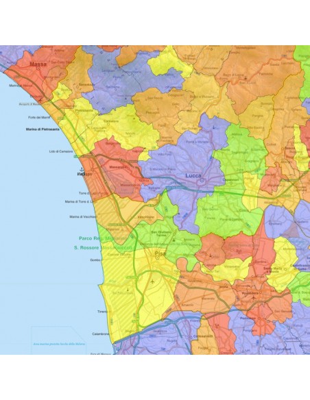 Mappa stradale con comuni della provincia di Lucca pdf
