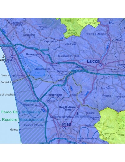 Mappa stradale con comuni della provincia di...
