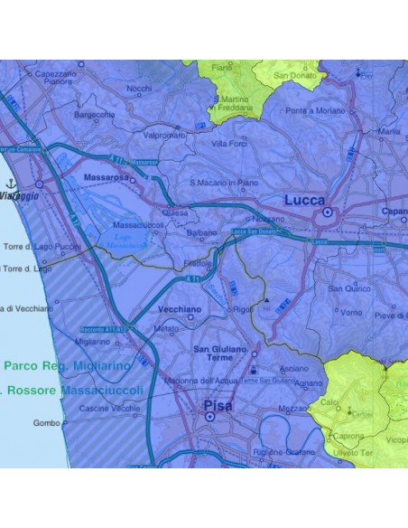 Mappa stradale con comuni della provincia di Lucca pdf