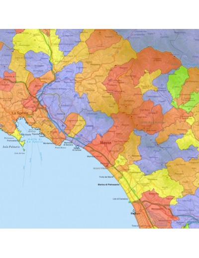 Mappa stradale con comuni della provincia di...