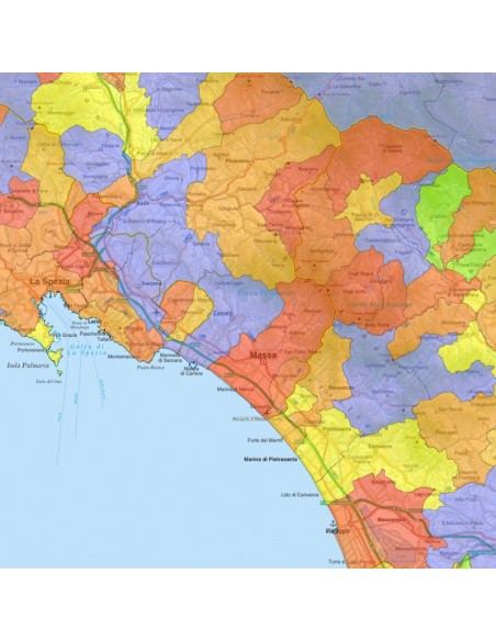 Mappa stradale con comuni della provincia di Massa-Carrara pdf