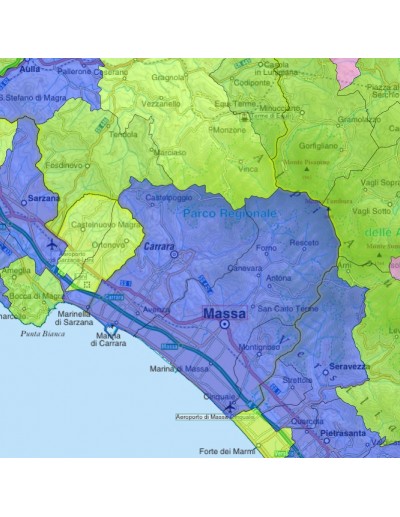 Mappa stradale con comuni della provincia di...