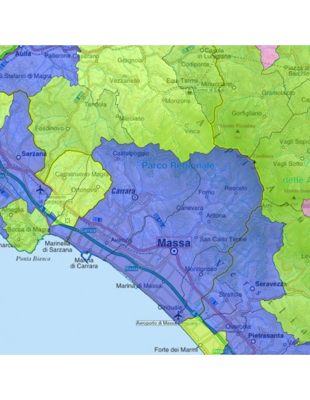 Mappa stradale con comuni della provincia di Massa-Carrara pdf