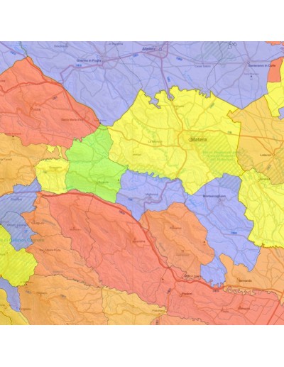 Mappa stradale con comuni della provincia di...