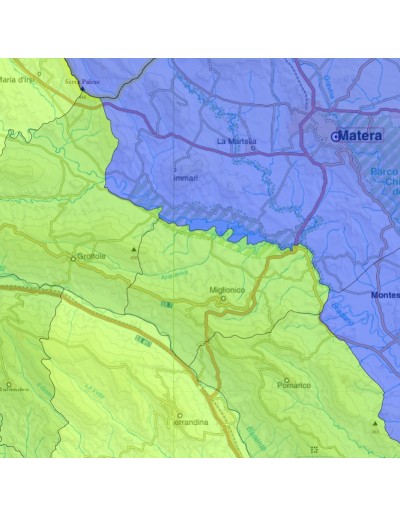 Mappa stradale con comuni della provincia di...