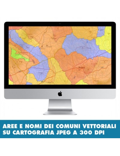 Mappa stradale con comuni della provincia di...