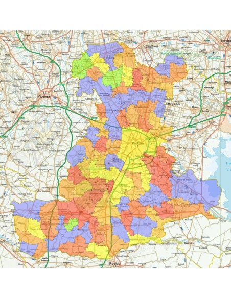 Mappa stradale con comuni della provincia di Padova pdf