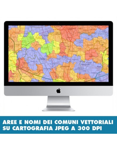 Mappa stradale con comuni della provincia di...