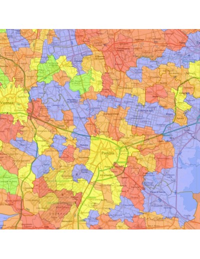Mappa stradale con comuni della provincia di...
