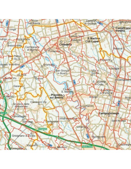 Mappa stradale con comuni della provincia di Padova pdf