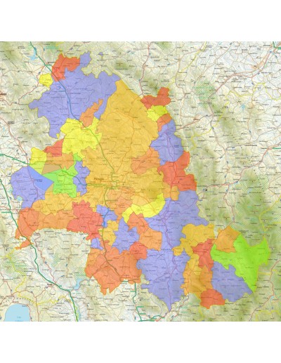 Mappa stradale con comuni della provincia di...