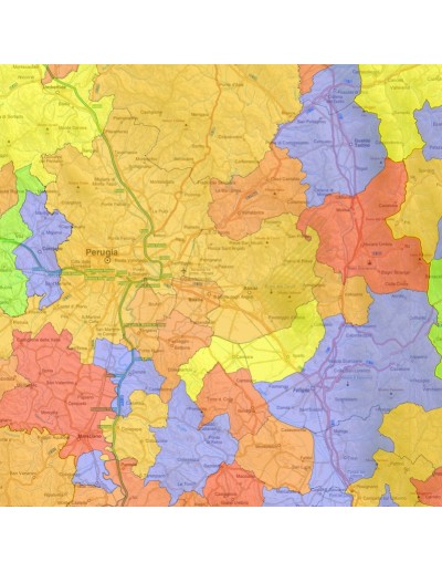 Mappa stradale con comuni della provincia di...
