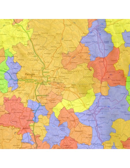 Mappa stradale con comuni della provincia di Perugia pdf